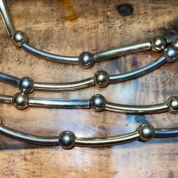 NWT Robert Rose bi color gold silver bead necklace - Picture 4 of 10